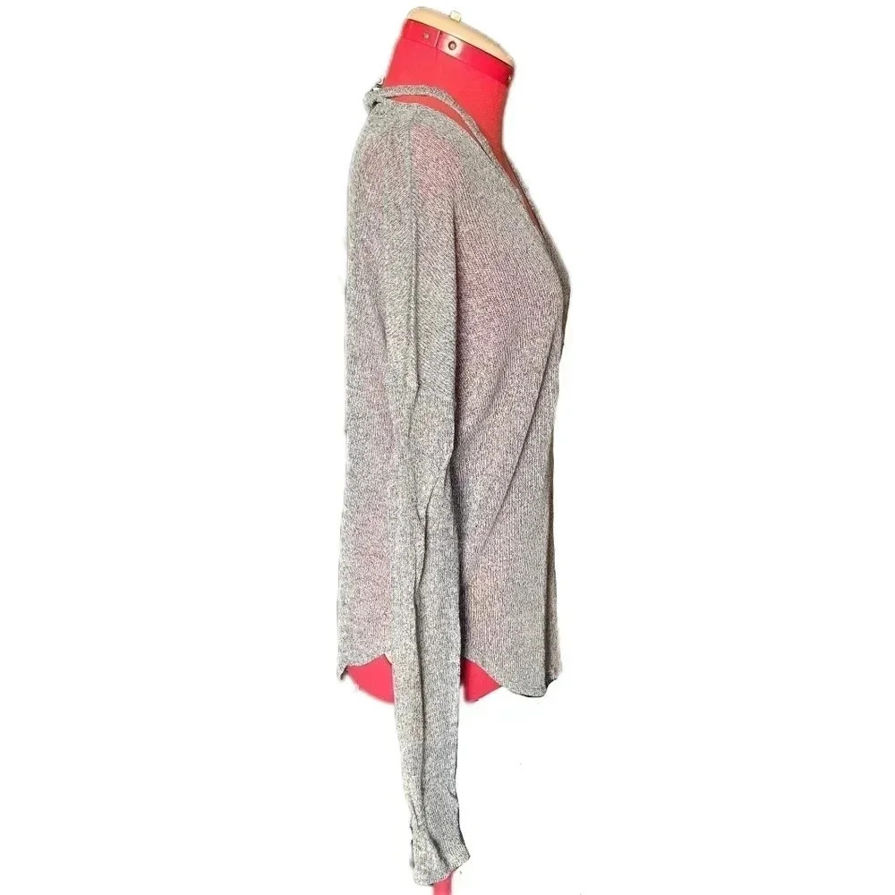 Express One Eleven, Size S, Light Grey Strappy Long Sleeve Top - Picture 6 of 12